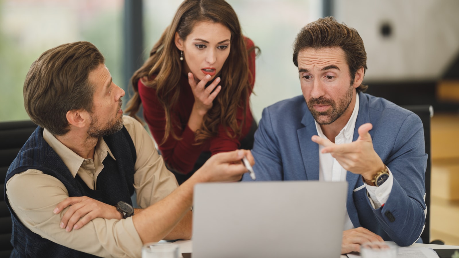 Business audit and compliance documents prepared for a review meeting